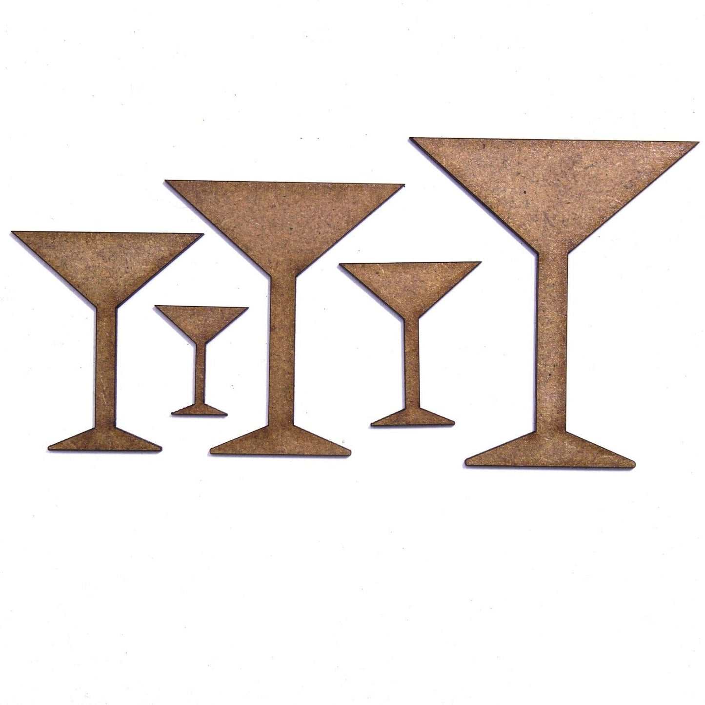 Cocktail Glass Craft Shape, Various Sizes, 2mm MDF Wood. Martini, Party