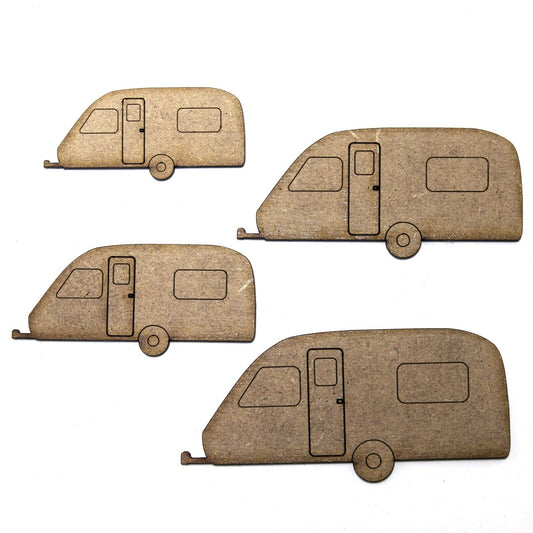 Caravan Craft Shape, 5cm to 20cm, 2mm MDF Wood. holiday, camping, campsite