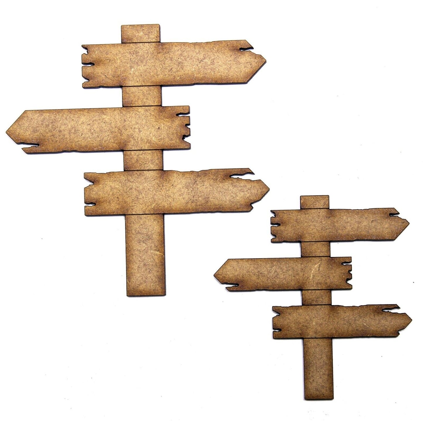 Aged Effect Signpost Craft Shape. 2mm MDF. Various Sizes. Sign Post, Fairy, Elf