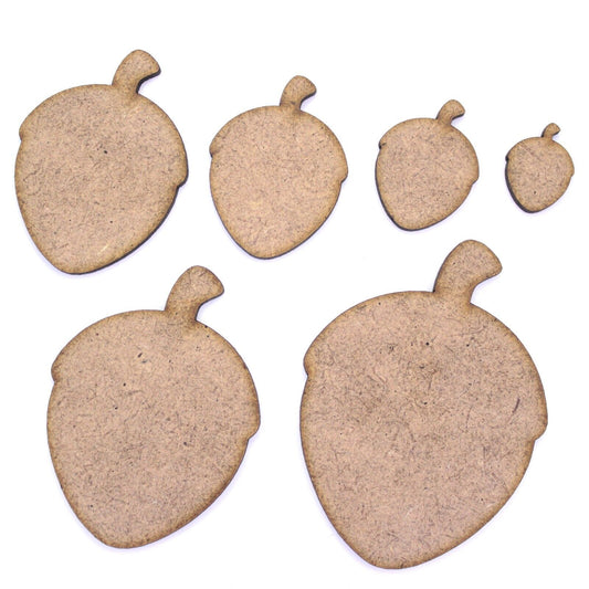 Acorn Craft Shape, Various Sizes, 2mm MDF. Oak, Autumn, Fall, Squirrel