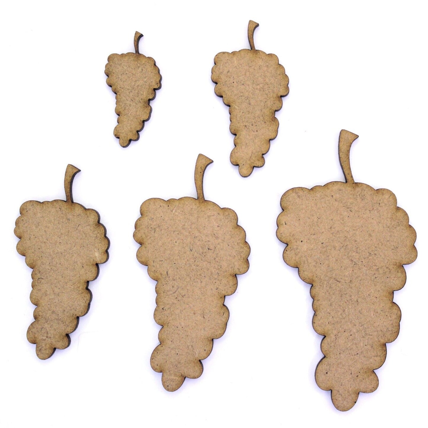 Bunch of Grapes Craft Shape, Various Sizes, 2mm MDF Wood. Fruit, grape