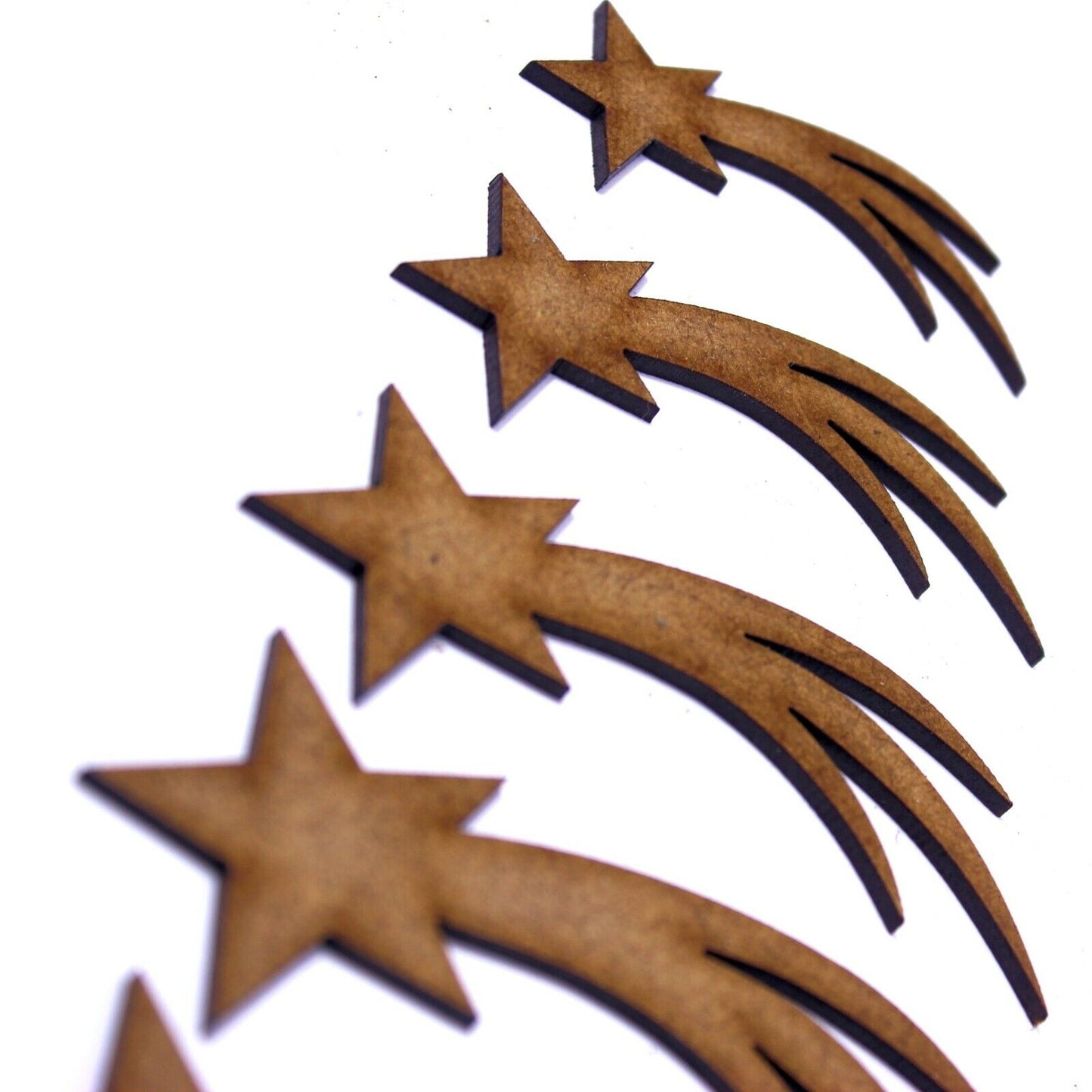 Shooting Star Craft Shape, Various Sizes, 2mm MDF Wood.