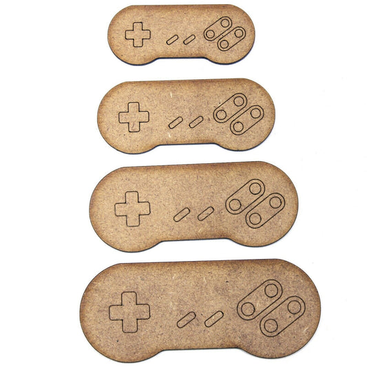 SNES Controller Craft Shape, Various Sizes, 2mm MDF Wood. Retro Gaming, Gamer