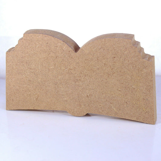 Free Standing 18mm MDF Open Book Craft Shape. 10cm to 30cm. Library, Reading
