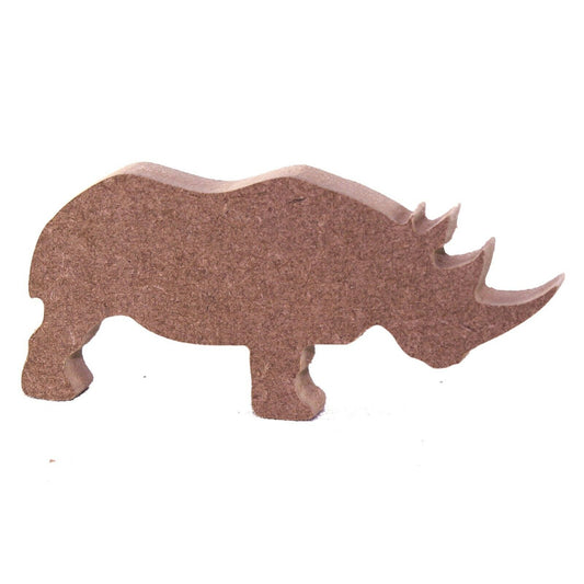 Free Standing 18mm MDF Rhino Craft Shape Various Sizes. Rhinoceros, Animal