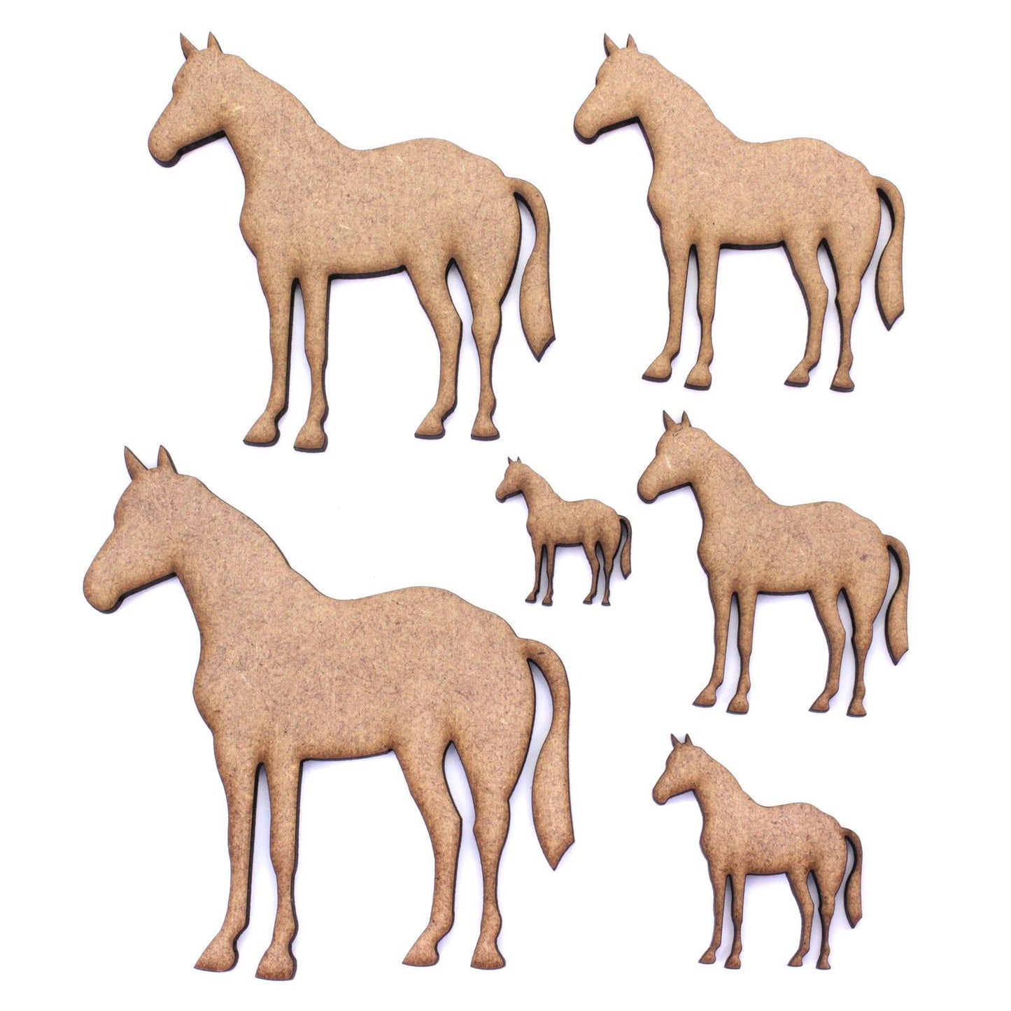Standing Horse Craft Shapes, Embellishments, 2mm MDF Wood. Farm, Riding, Pony