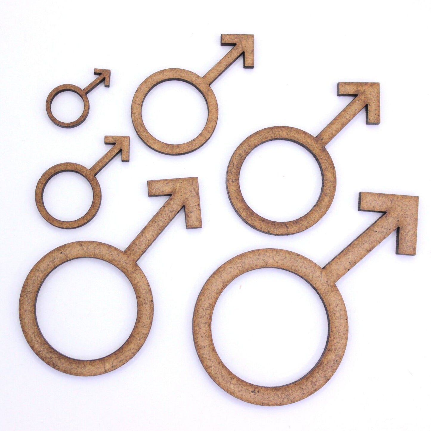 Male Gender Symbol Craft Shape, Various Sizes, 2mm MDF Wood.