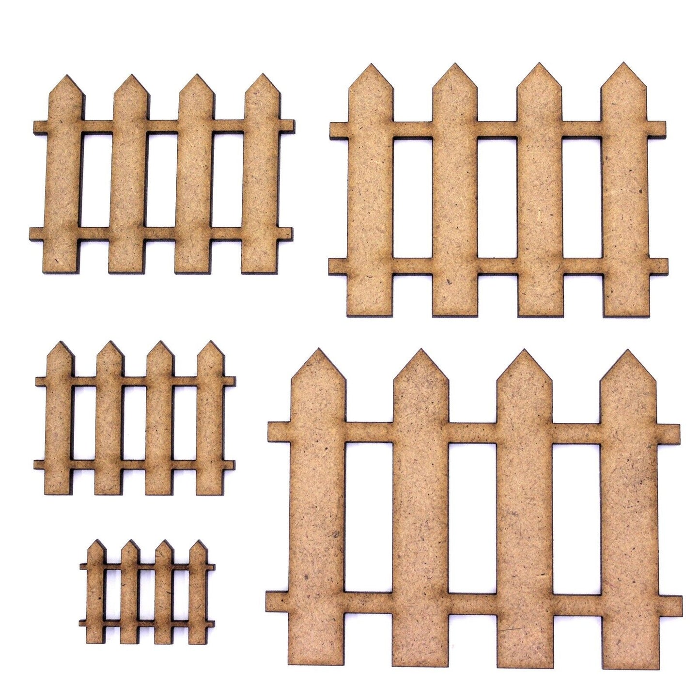 Picket Fence Craft Shape, Various Sizes, 2mm MDF Wood. Home, House, Modelling
