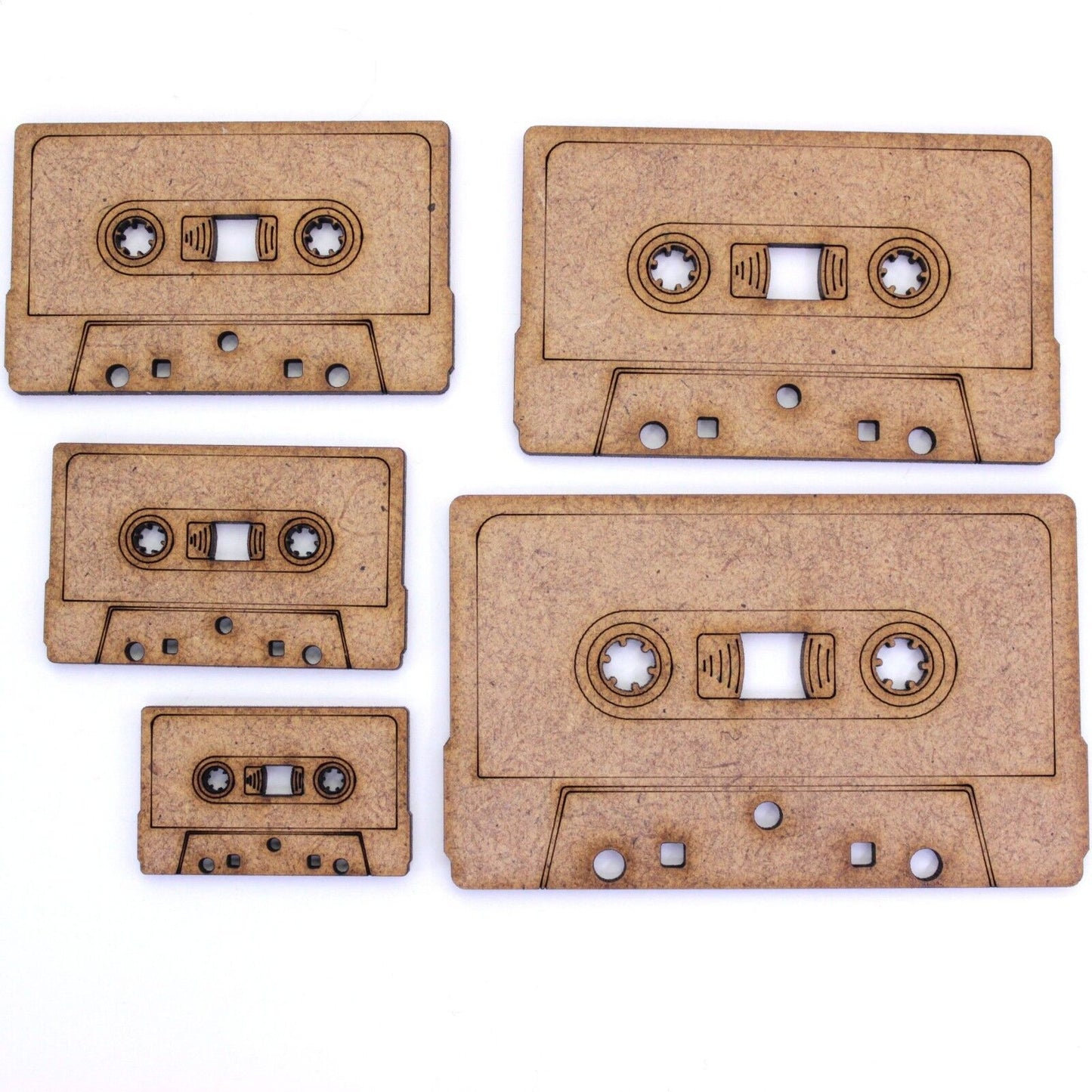 Cassette Tape Craft Shape, Various Sizes, 2mm MDF Wood. Retro, Music, 70s, 80s