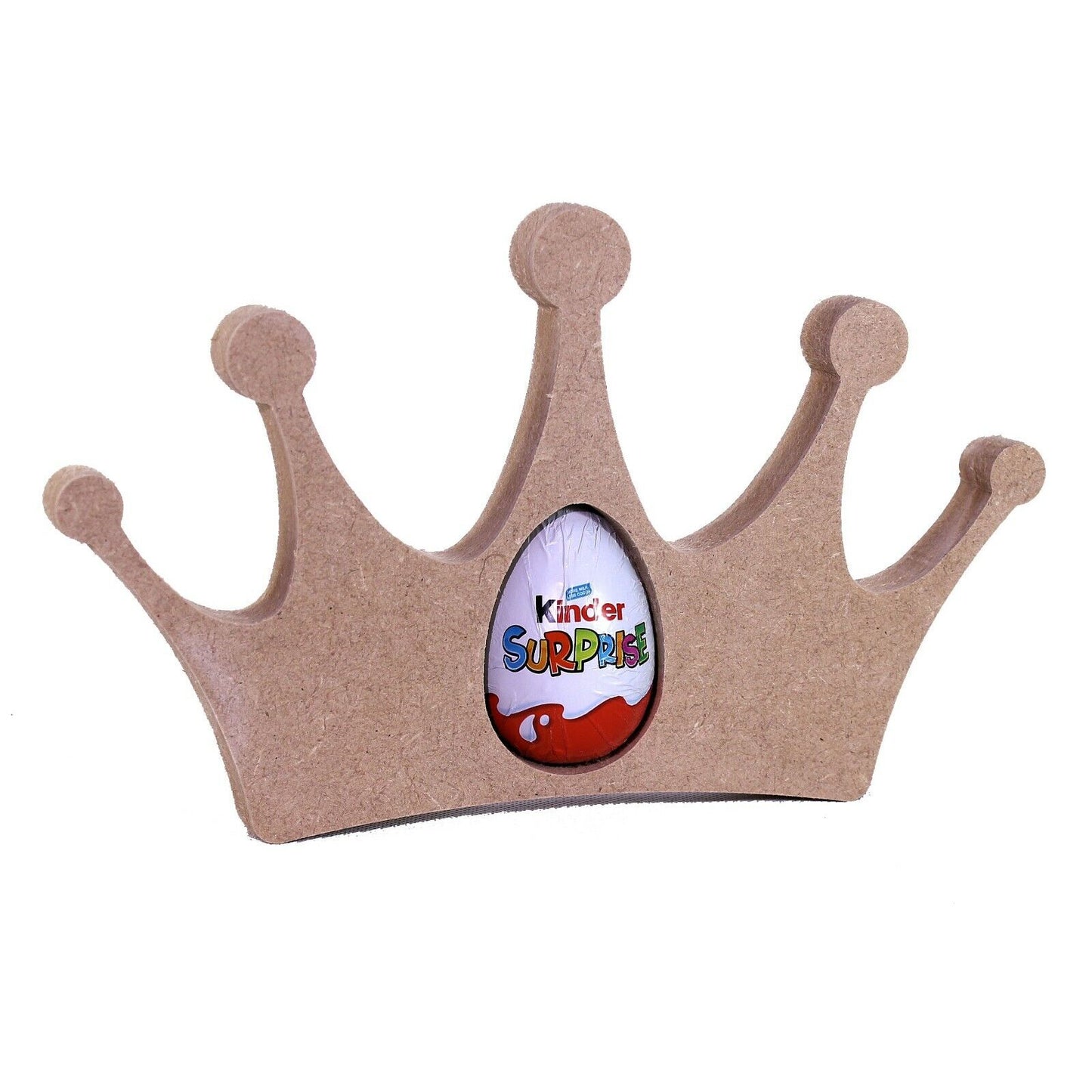 Free Standing 18mm MDF Crown Egg Holder Shape. Kinder Egg, Creme Egg, Princess