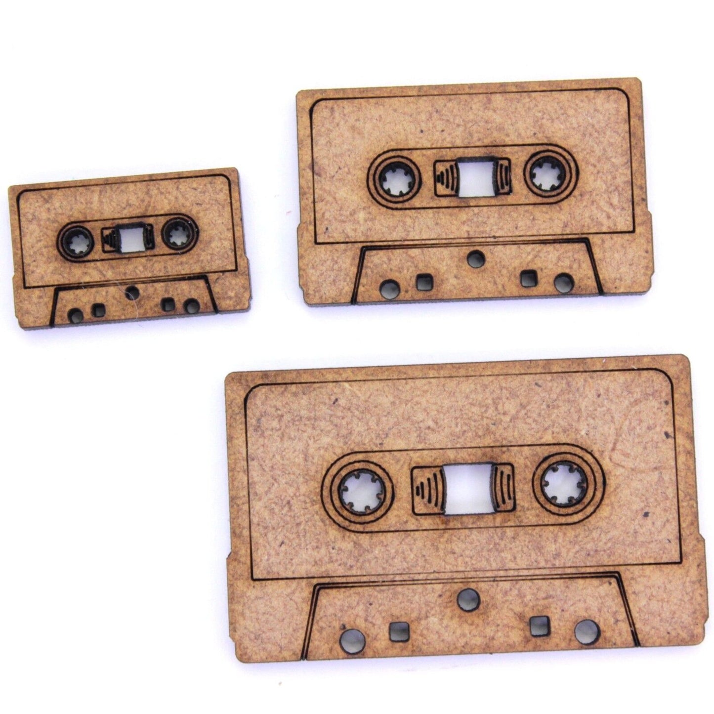 Cassette Tape Craft Shape, Various Sizes, 2mm MDF Wood. Retro, Music, 70s, 80s