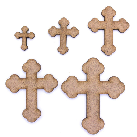 Rounded Cross Craft Shape, Various Sizes, 2mm MDF Wood. Church, Christian