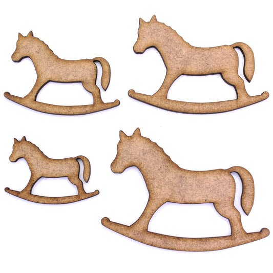 Rocking Horse Craft Shape, Various Sizes, 2mm MDF Wood. Child, Nursery,