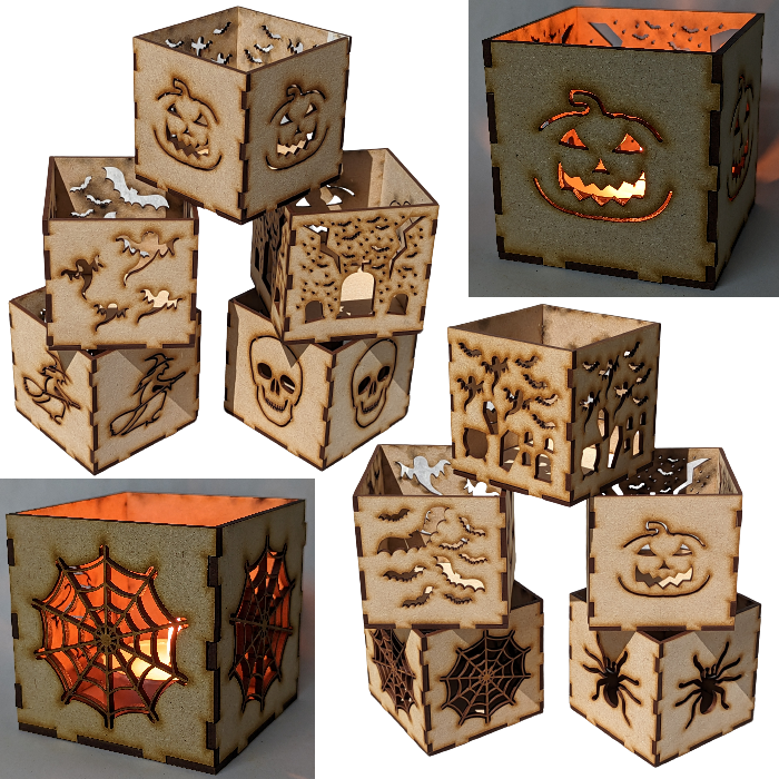 Halloween Tealight Holder. 3mm MDF Wood. Spooky Decor, Crafts, Trick or Treat