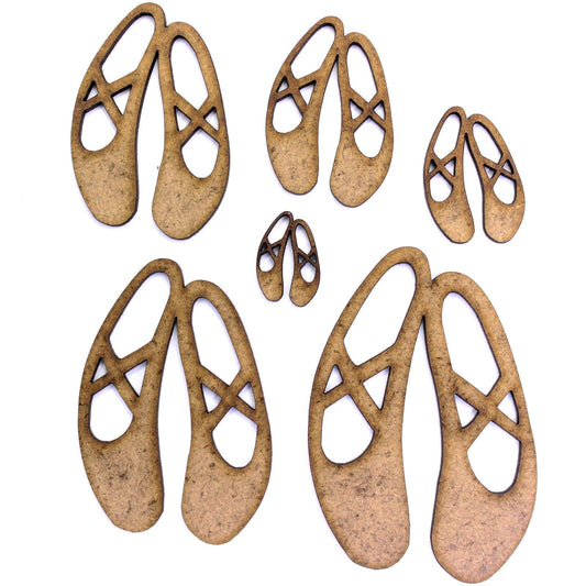 Ballet Shoes Craft Shape, Various Sizes, 2mm MDF Wood. Dance, Dancing, Dancer