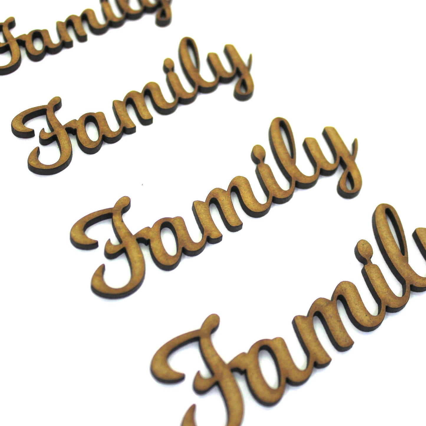 Family Word Craft Shape, Various Sizes, 2mm MDF Wood. Joined up, letter, script