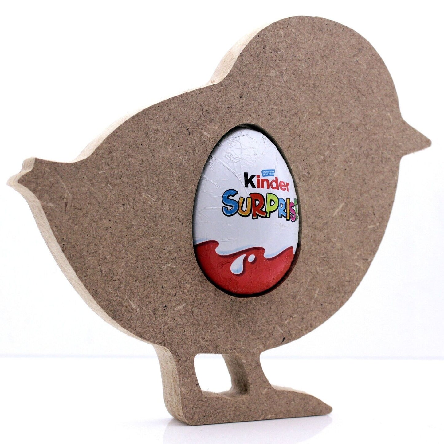 Free Standing 18mm MDF Easter Chick Egg Holder Shape. Kinder Egg, Creme Egg.