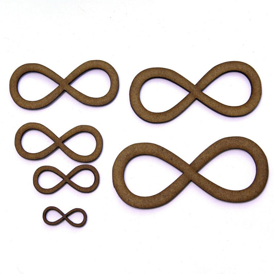 Infinity Symbol Craft Shape, Various Sizes, 2mm MDF Wood. lemniscate, Maths