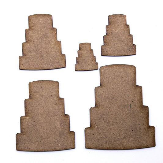 4 Tier Wedding Cake Craft Shape, Various Sizes, 2mm MDF Wood. Marriage
