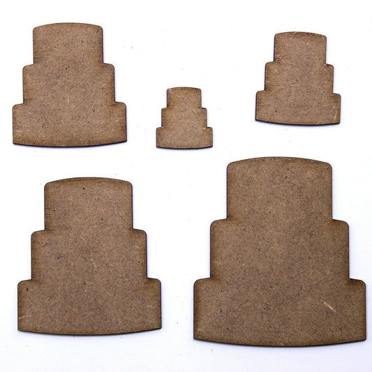 3 Tier Wedding Cake Craft Shape, Various Sizes, 2mm MDF Wood. Marriage