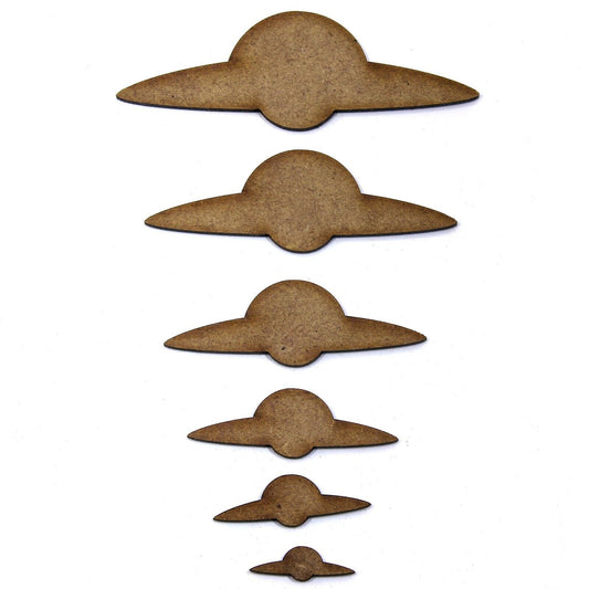 Flying Saucer Craft Shape, Various Sizes, 2mm MDF Wood. UFO, Alien, Space
