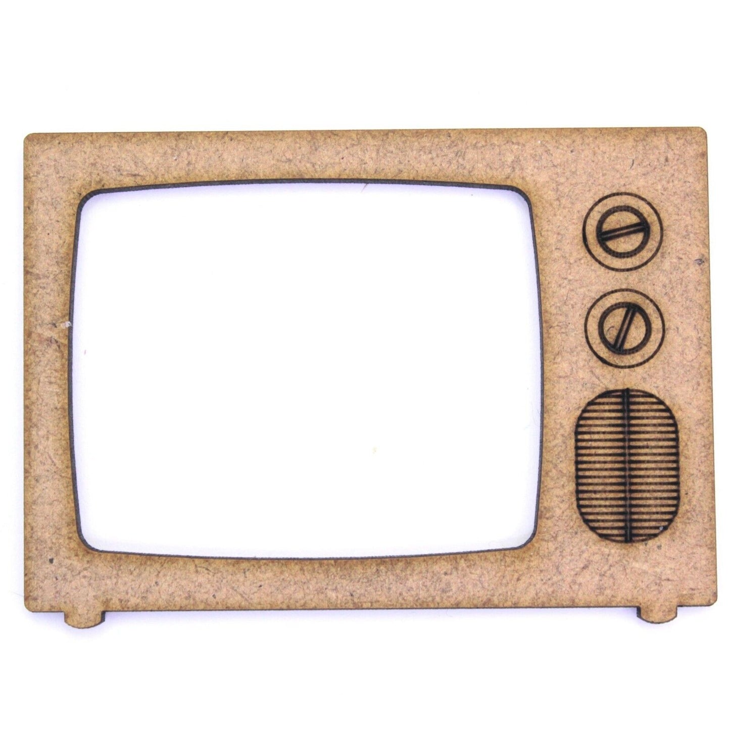 Retro TV Craft Shape Blank, 3cm to 20cm. 2mm MDF Wood. Television Vintage