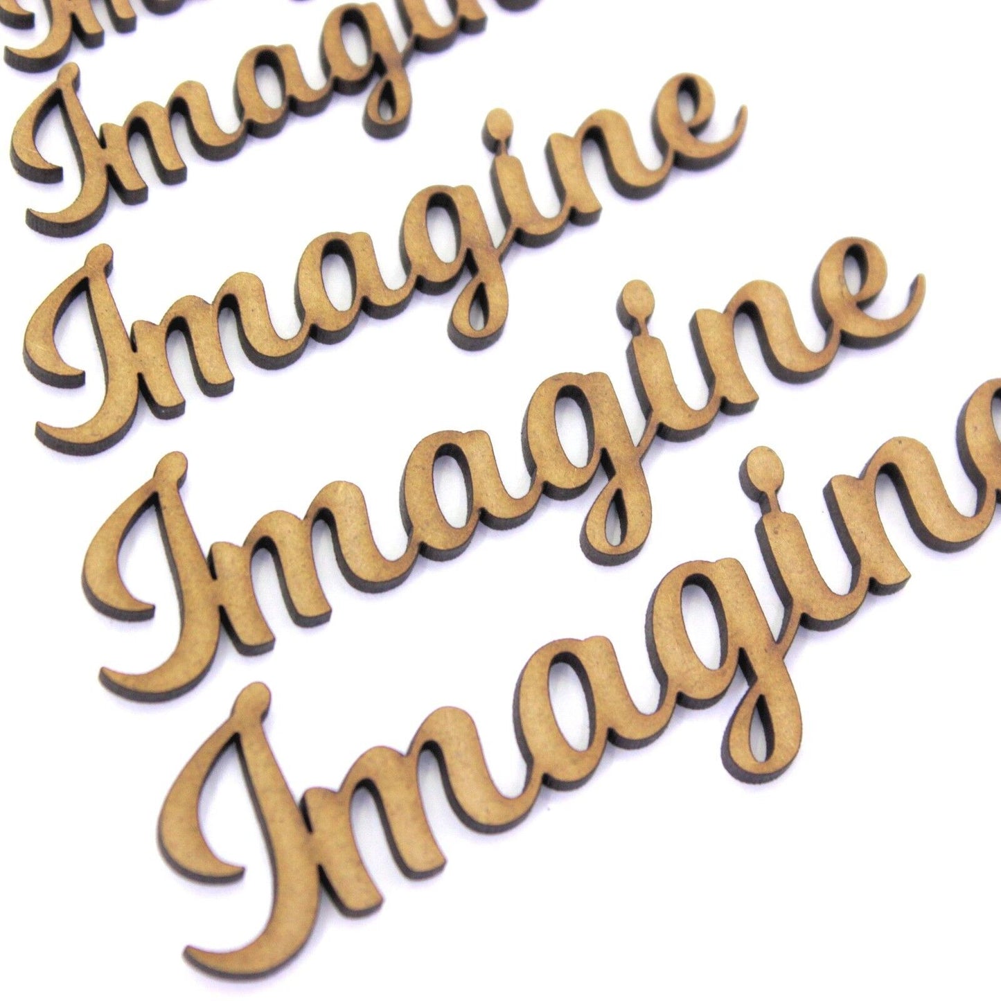 Imagine Word Craft Shape, Various Sizes, 2mm MDF Wood. Joined Lettering, Script