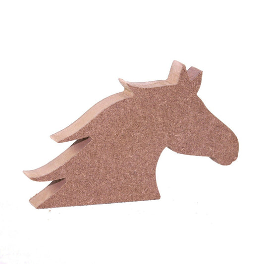 Free Standing 18mm MDF Horse Head Craft Shape Various Sizes. Riding, Racing.