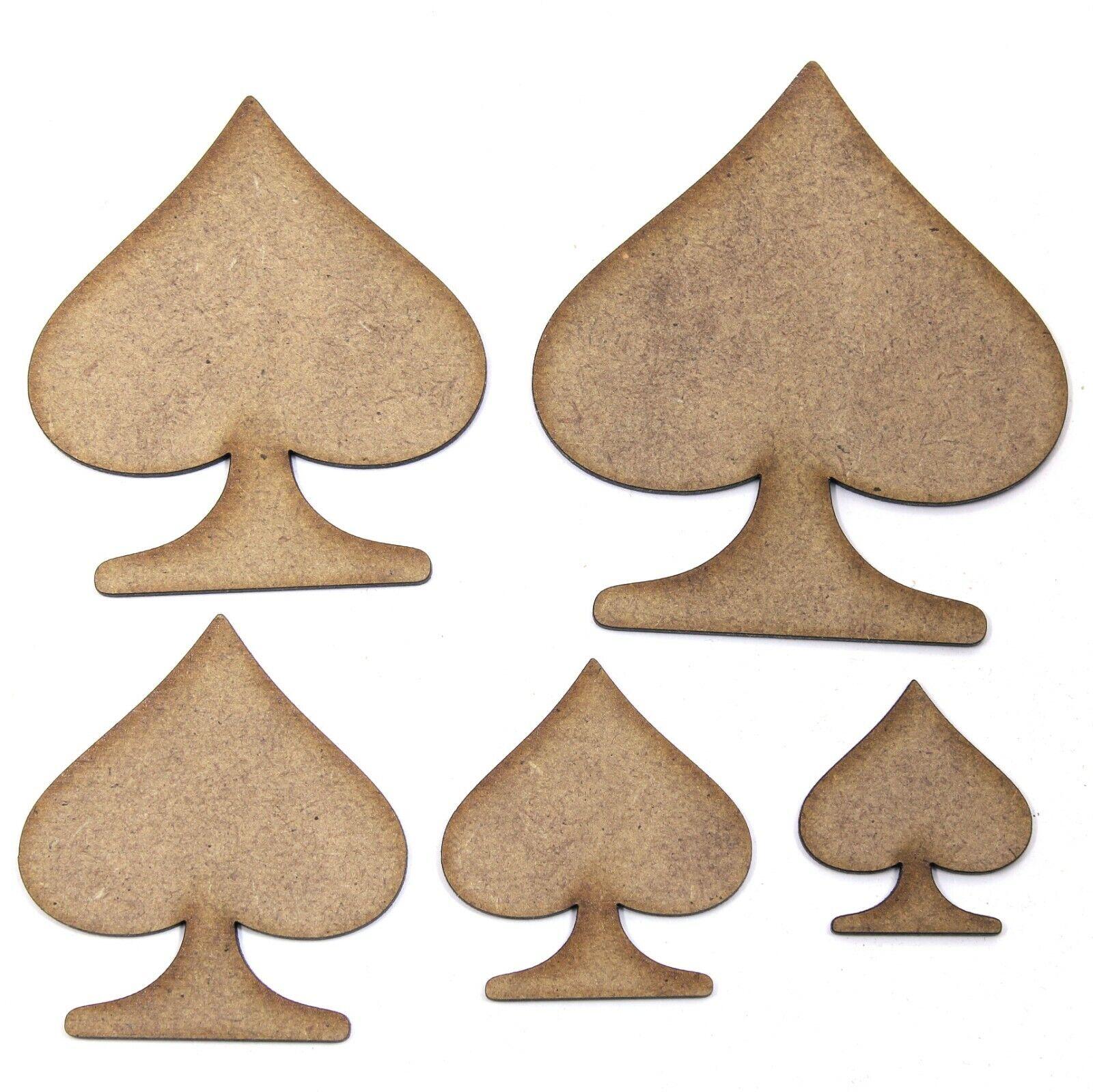 Small Spade Shape Spade Symbol Craft Shape, Various Sizes, 2mm MDF Wood. Playing Card, P ...