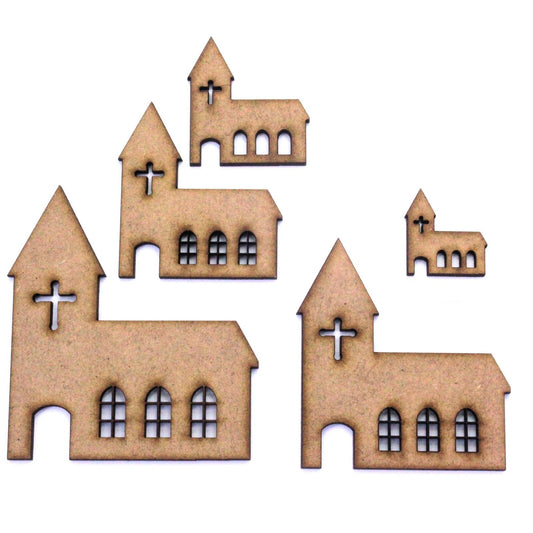Church Craft Shapes, 2mm MDF Wood. Religious/religion