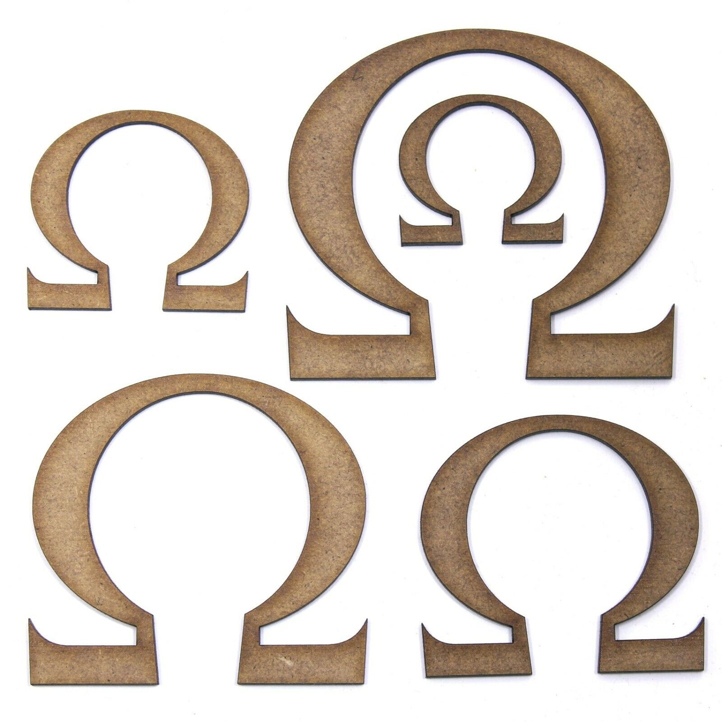 Omega Symbol Craft Shape, Various Sizes, 2mm MDF Wood. Greek