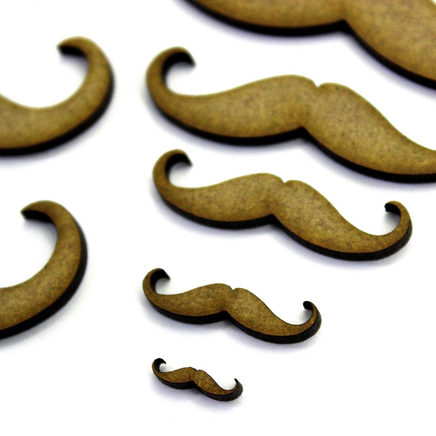 Hipster Moustache Craft Shape, Various Sizes, 2mm MDF Wood.