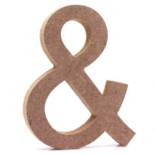 Free Standing 18mm MDF Ampersand Craft Shape Various Sizes. And Symbol
