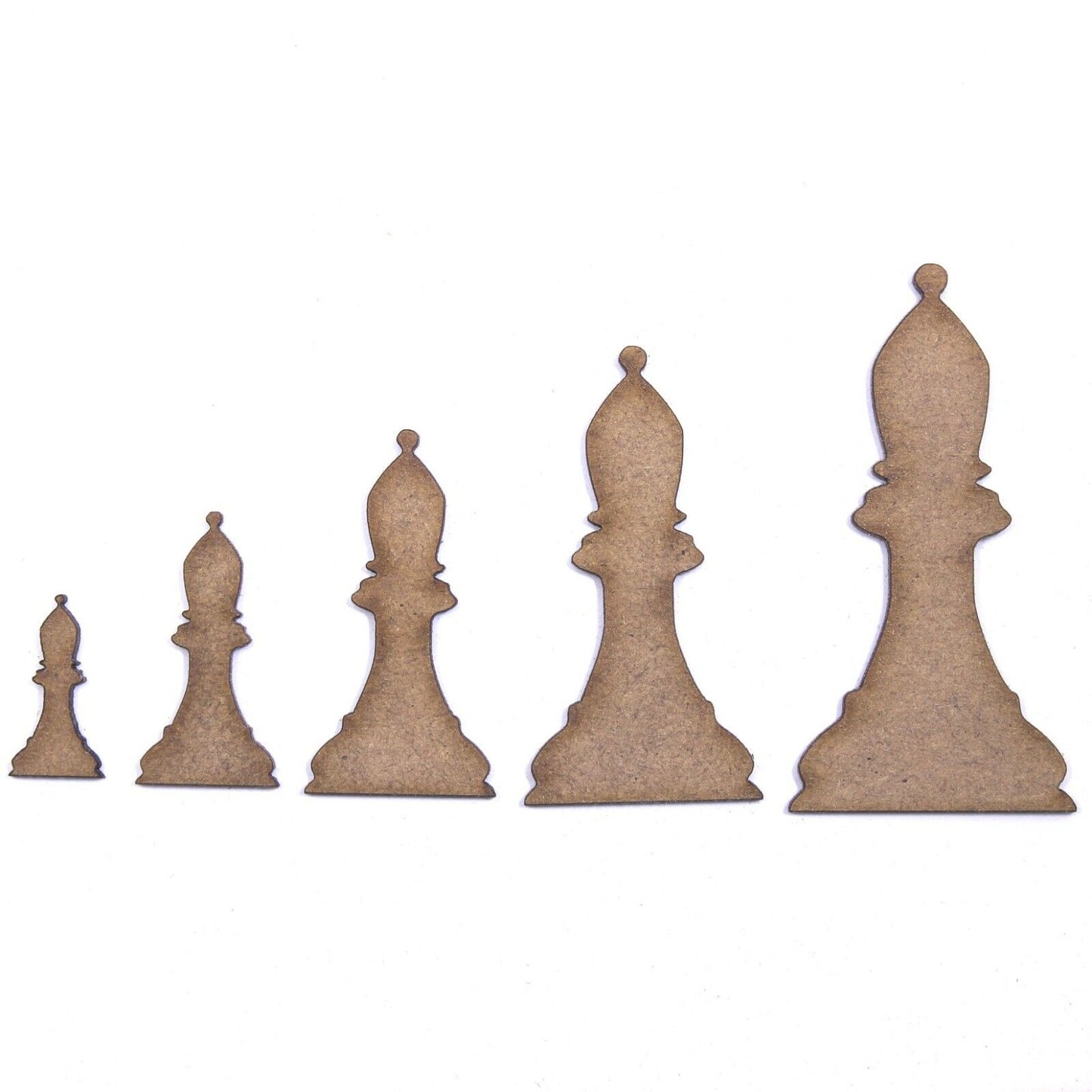 Bishop Chess Piece Craft Shape, Various Sizes, 2mm MDF Wood. Checkmate, board
