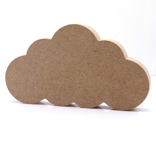 Free Standing 18mm MDF Cloud Craft Shape. 10cm to 30cm Sizes. Baby, Bedroom
