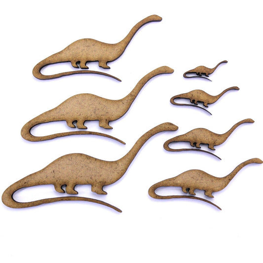 Diplodocus Dinosaur Craft Shape, Various Sizes, 2mm MDF Wood. Prehistoric
