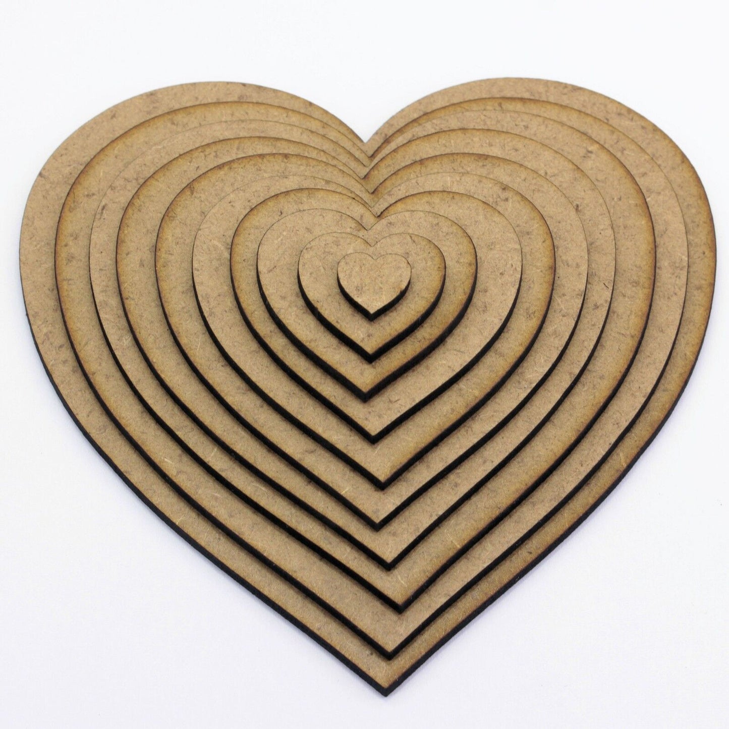 Love Heart Craft Shape, Embellishments, Tags, Decorations, 2mm MDF Wood Topper