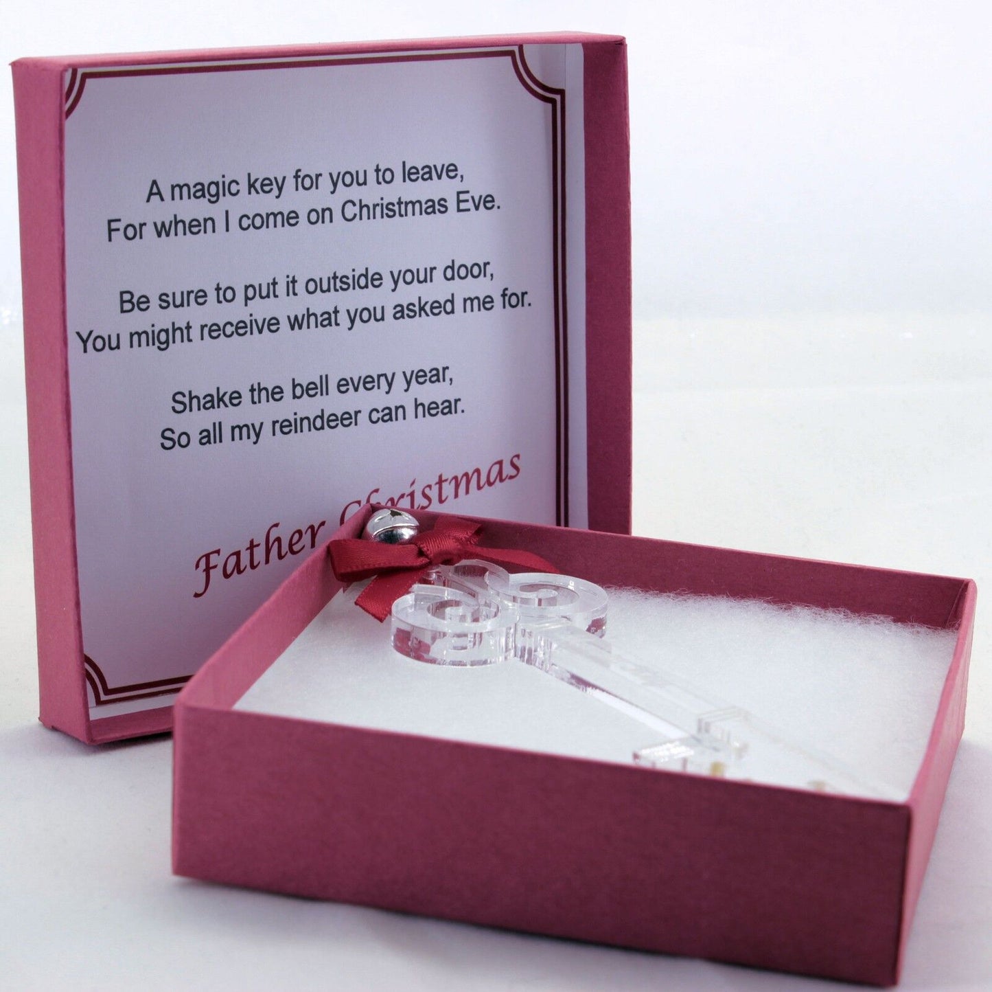 Santa Claus / Father Christmas Magic Key - Acrylic Key in Box With Poem in Lid