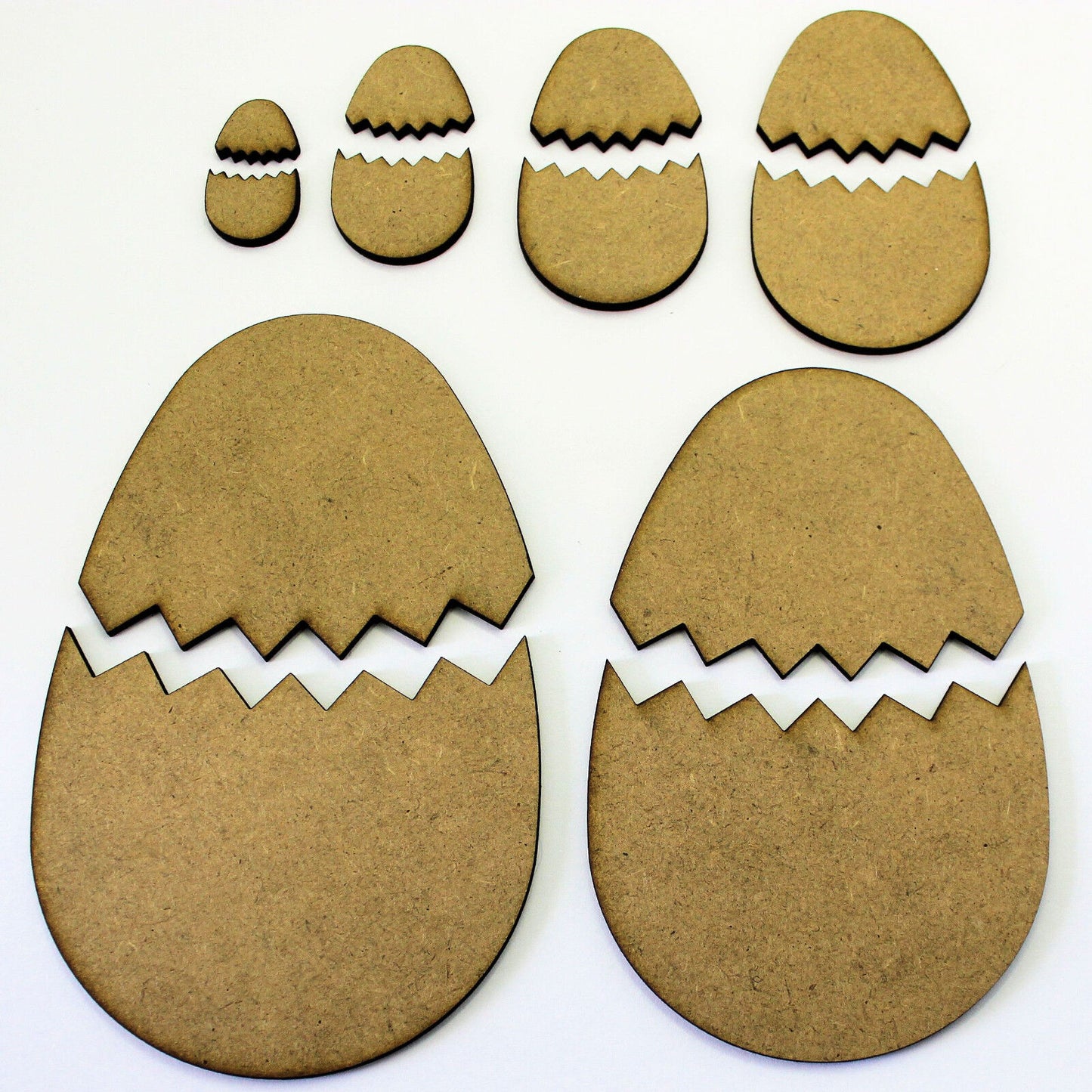 Easter Egg Halves Craft Shapes, Embellishments, 2mm MDF Wood