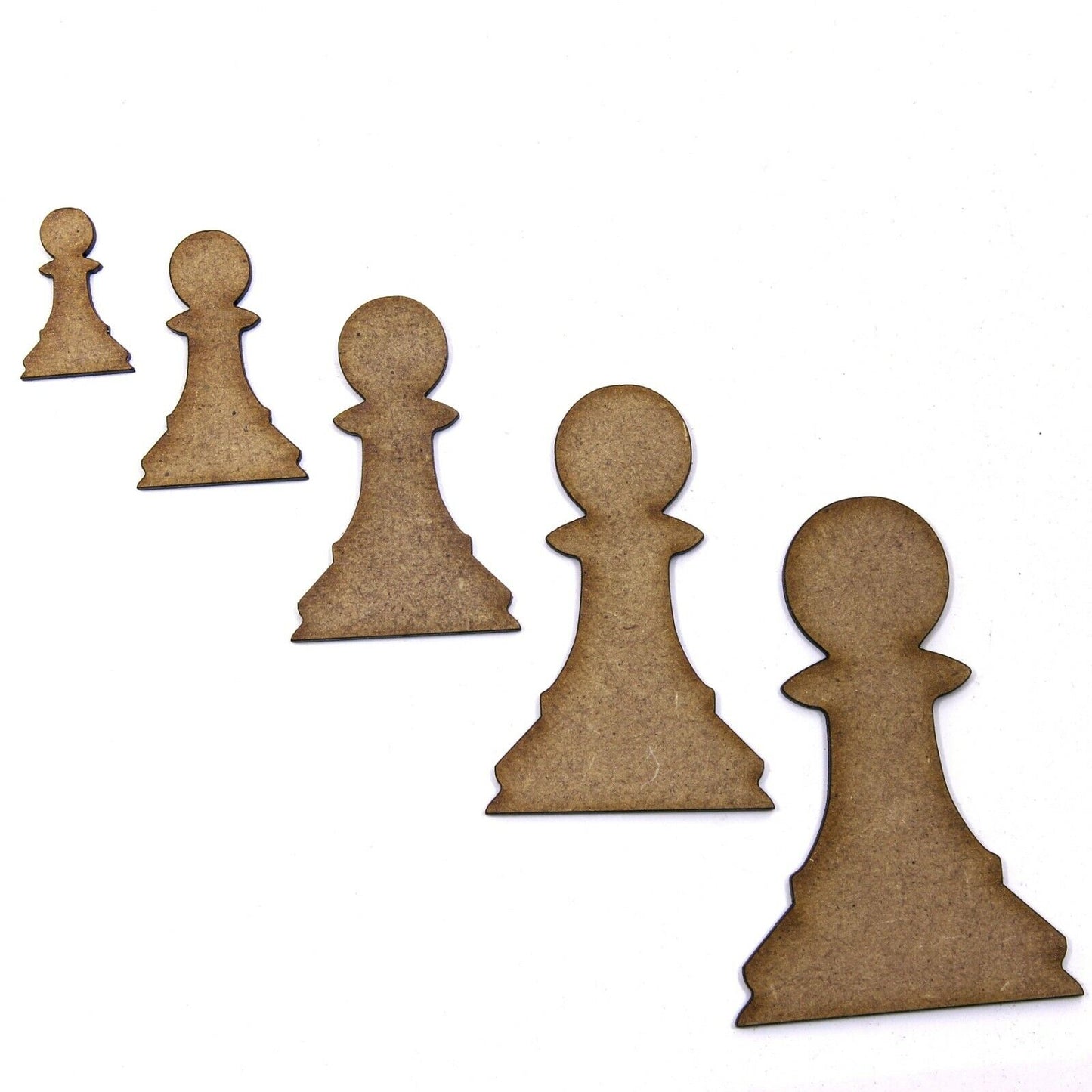 Pawn Chess Piece Craft Shape, Various Sizes, 2mm MDF Wood. Checkmate, board game