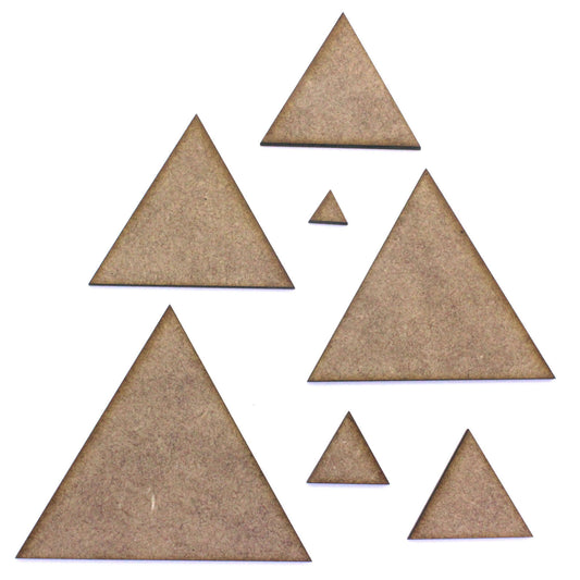 Triangle Craft Shape Blank, Various Sizes, 2mm MDF Wood. Schools, Education