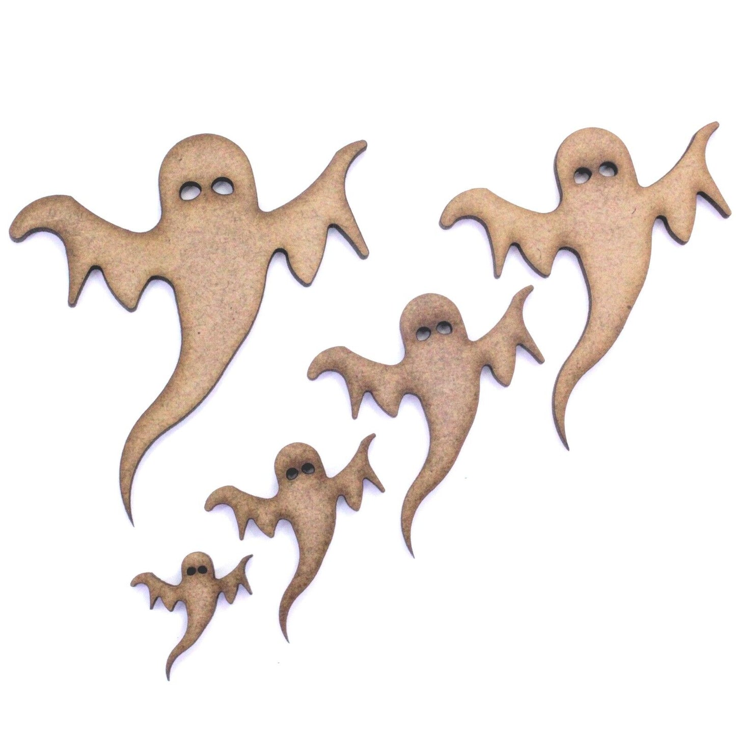 Ghost Craft Shapes, Embellishments, Tags, Decorations. 2mm MDF Wood, Halloween