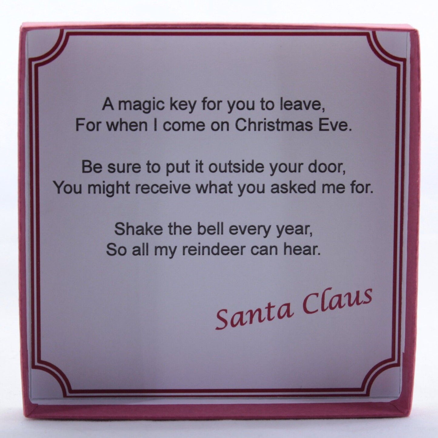 Santa Claus / Father Christmas Magic Key - Acrylic Key in Box With Poem in Lid