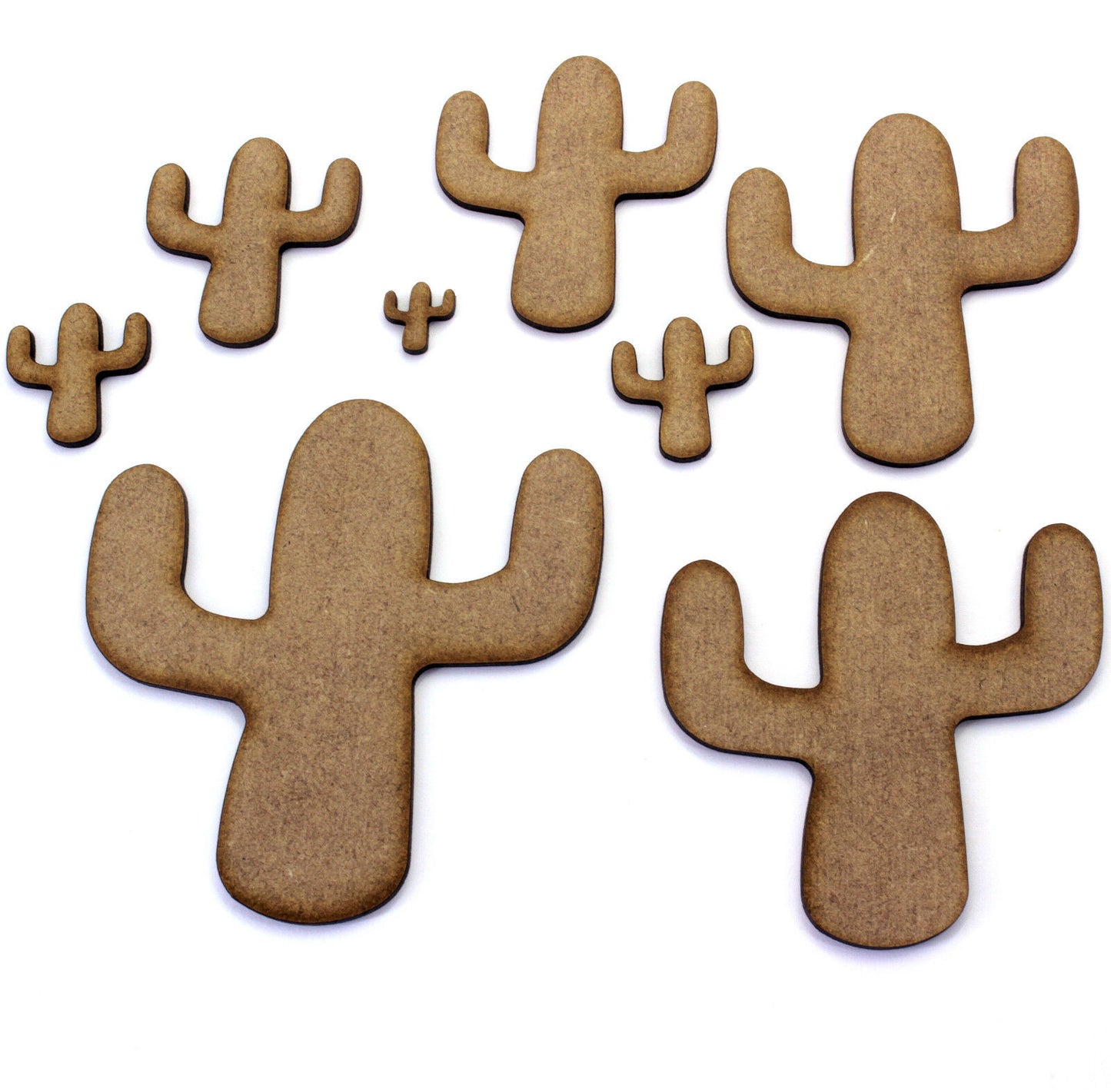 Cactus / Cacti Craft Shapes, Embellishments, Decorations, 2mm MDF Wood.