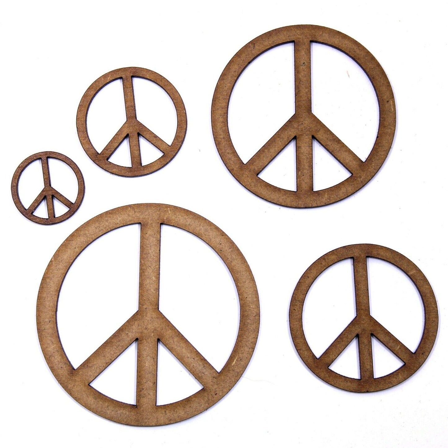 Peace Symbol Craft Shape, Various Sizes, 2mm MDF Wood, 60's, 70's, Hippy, CND