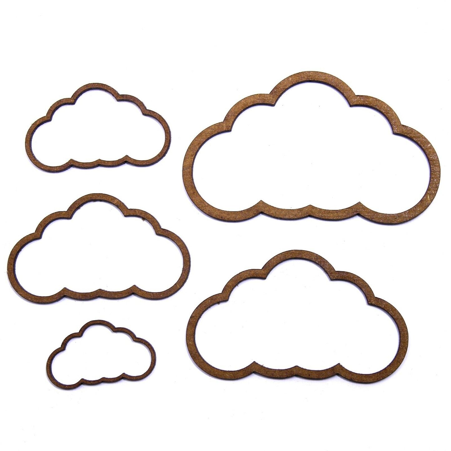 Hollow Cloud Craft Shape, Various Sizes, 2mm MDF Wood. Frame, Outline