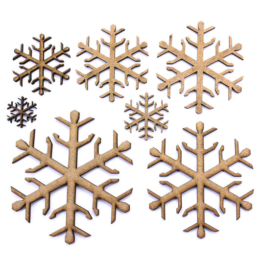 Christmas Snowflake Craft Shape, Embellishments, Tags, Decorations. 2mm MDF Wood