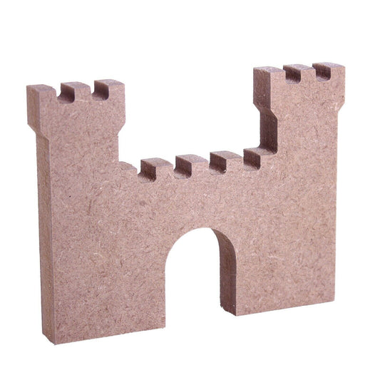 Free Standing 18mm MDF Castle with Door-Hole Craft Shape. 10cm to 30cm. Knight