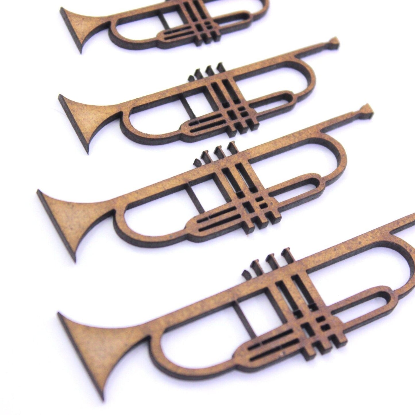 Trumpet Craft Shape, Various Sizes, 2mm MDF Wood. Music, Brass Band, Jazz