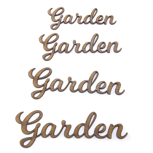 Garden Word Craft Shape, Various Sizes, 2mm MDF Wood.